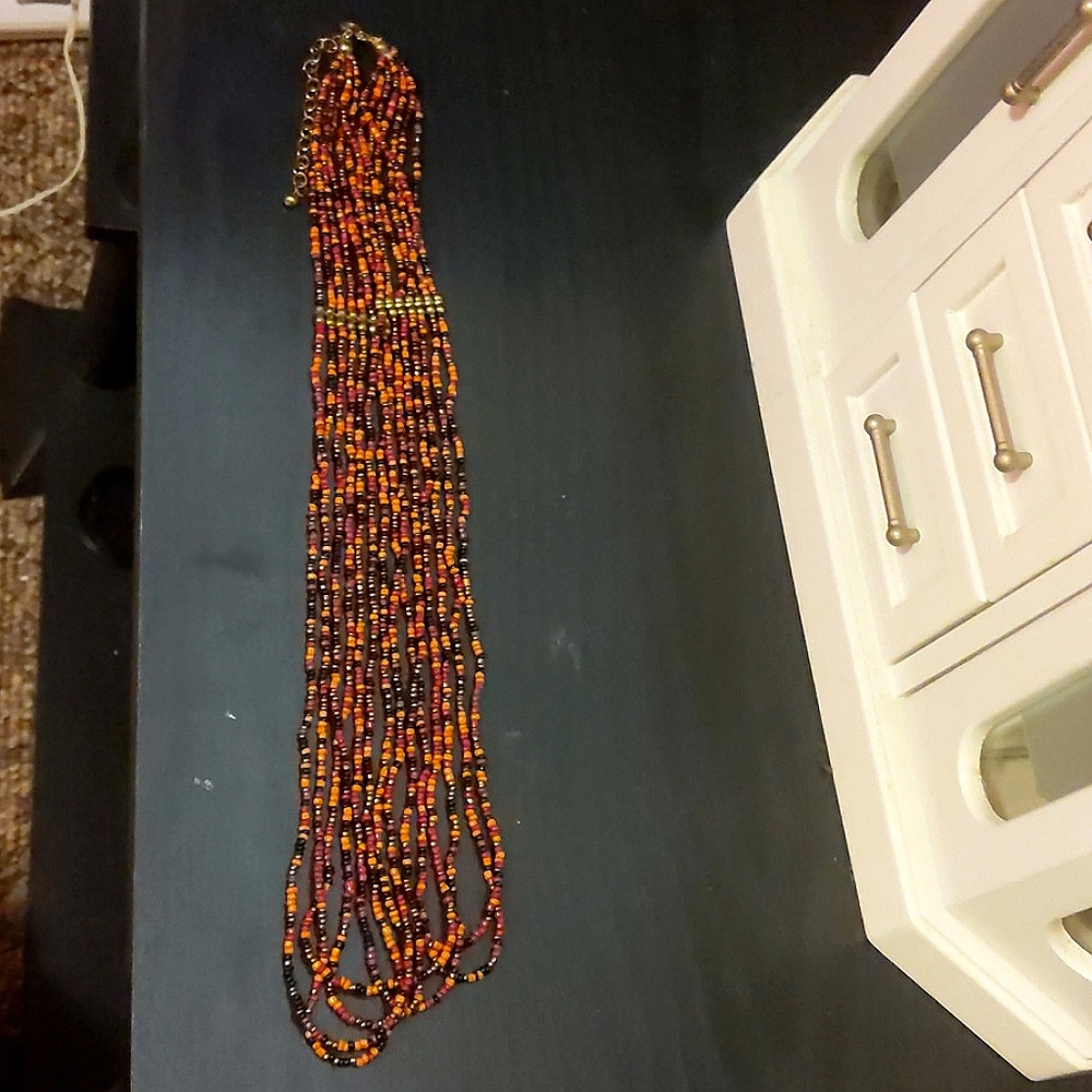 Beaded long necklace